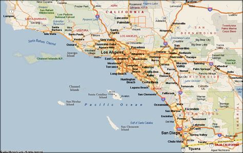 detailed map southern california|Map of Southern California Region.
